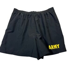 US Army APFU Physical Fitness Uniform PT Shorts Black Yellow Mens Medium Medium